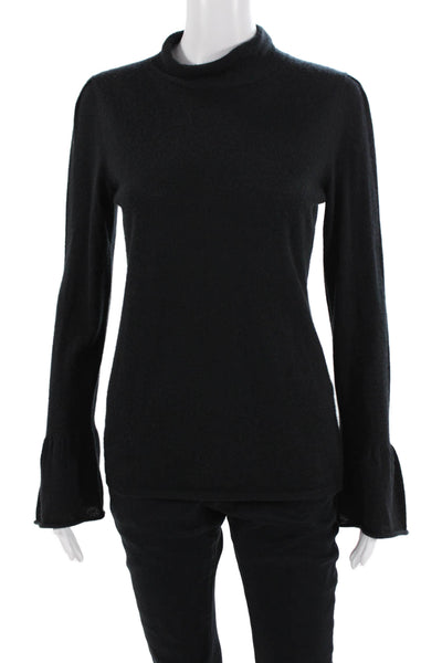 Co Essentails Women Black 100% Cashmere Pullover Mock Neck Sweater Size M