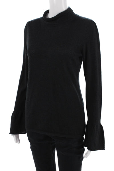 Co Essentails Women Black 100% Cashmere Pullover Mock Neck Sweater Size M