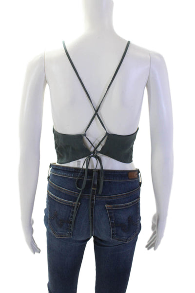 Capulet, Women Camisole Cropped Dark Gray V-Neck Spaghetti Strap Boho Size S