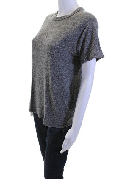 Michael Lauren Women Dark Gray Jersey Short Sleeve Crew Neck T-Shirt Size XS