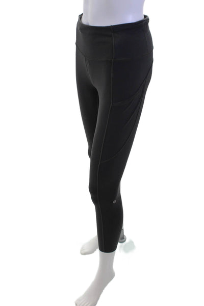 Lululemon Women Ankle Cropped Black Nylon Blend Leggings Size S