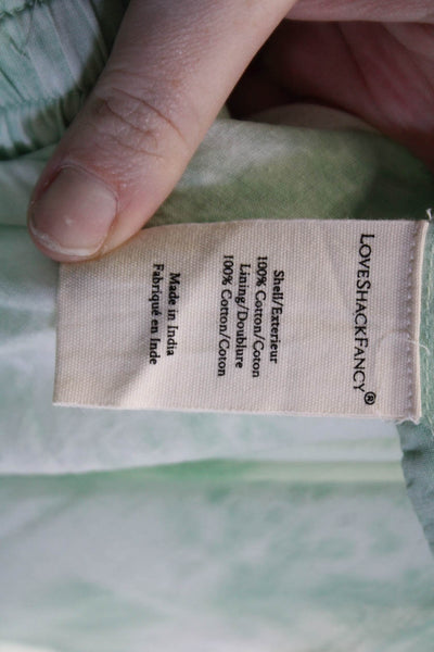 Love Shack Fancy Women Peasant Mini Skirt Green Cotton Size XS