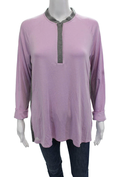 Adidas Women Gray Mock Neck Long Sleeve Tunic Modal Blend Size XL