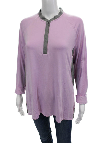 Adidas Women Gray Mock Neck Long Sleeve Tunic Modal Blend Size XL