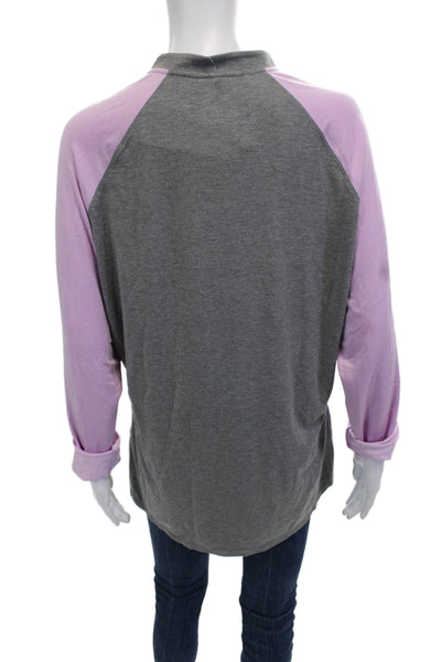 Adidas Women Gray Mock Neck Long Sleeve Tunic Modal Blend Size XL