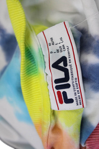 Fila Women Basic Graphic T-Shirt Multi-Color Crew Neck Short Sleeve Size L