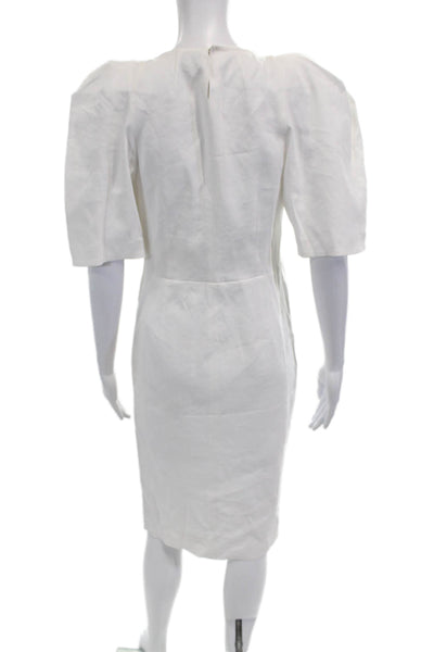 Isabel Marant Womens Sheath Dress White Short Sleeve Mid-Calf Size M