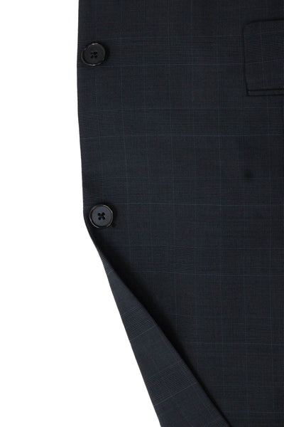 Austin Reed, Men Dark Blue Checked Suit Jacket Collared Button Size 42