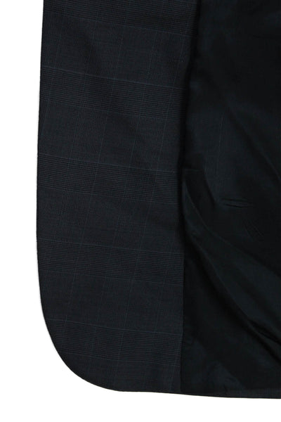 Austin Reed, Men Dark Blue Checked Suit Jacket Collared Button Size 42