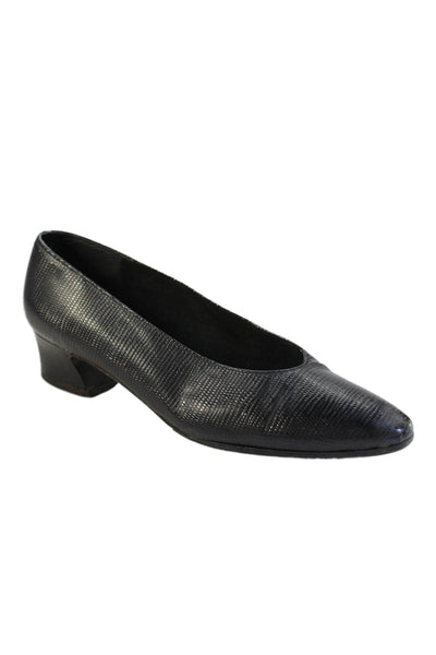Stuart Weitzman Womens Leather Animal Print Textured Pumps Black Size 7