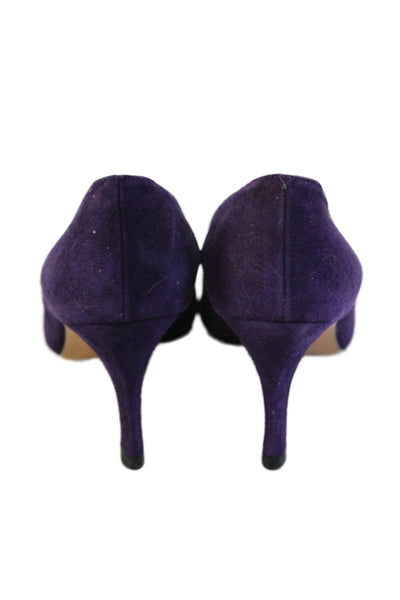 Pancaldi Womens Suede Pointed Toe Stiletto Heels Pumps Purple Size 7.5