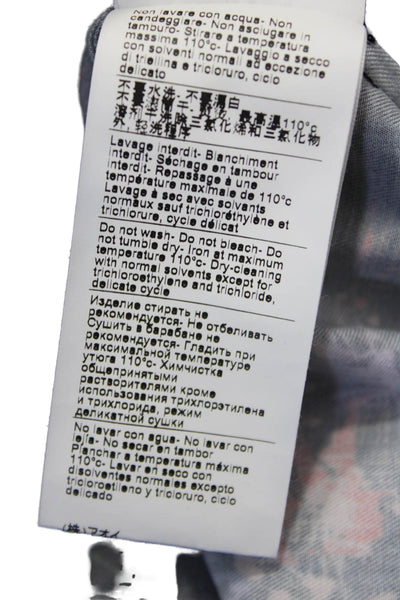 MSGM Women Collared Black Graphic Print Button-Up Cotton Short Sleeve Size 38