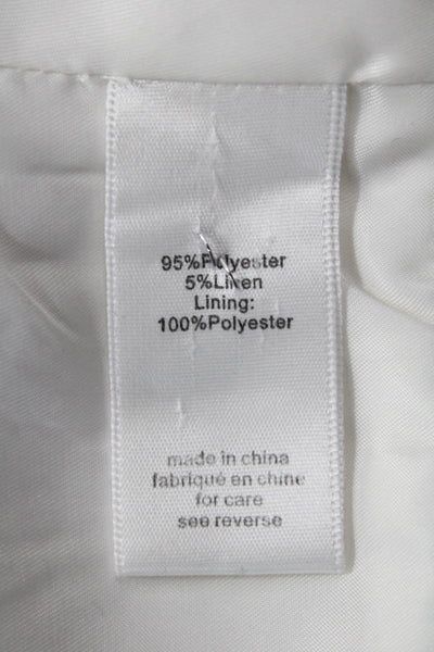 Ronny Kobo Womens White Square Neck Crop Top Blouse Sleeveless Size S