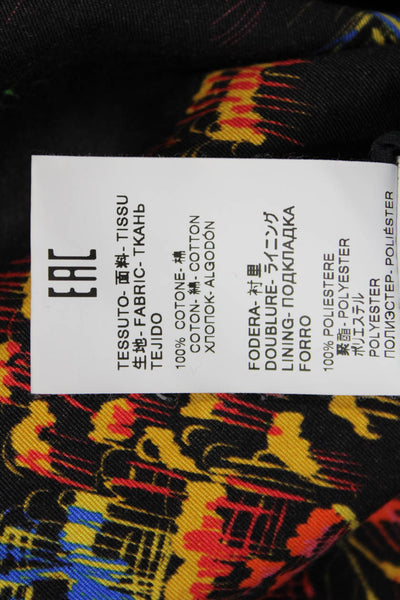 MSGM Unisex Black Animal Print Cotton Buckle Shorts Size 38