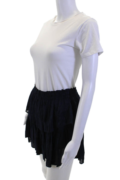 Love Shack Fancy Women Peasant Pettiskirt Navy 100% Cotton Short Size S