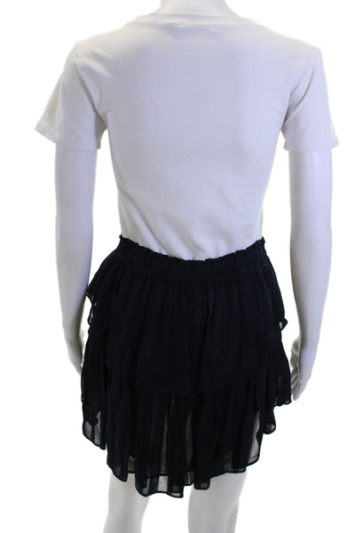 Love Shack Fancy Women Peasant Pettiskirt Navy 100% Cotton Short Size S