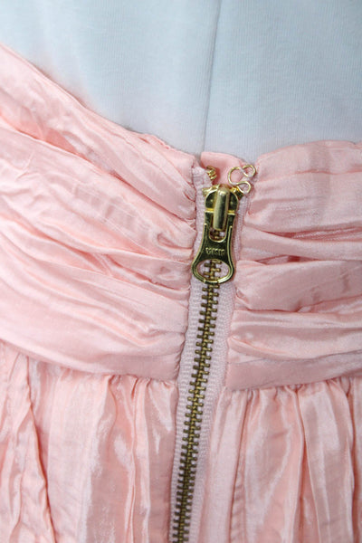Love Shack Fancy Women Peasant Mini Skirt Pink Size 8