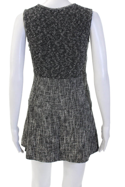 Theory Women Shift Dress Black Sleeveless Round Neck Zip Short Size 2