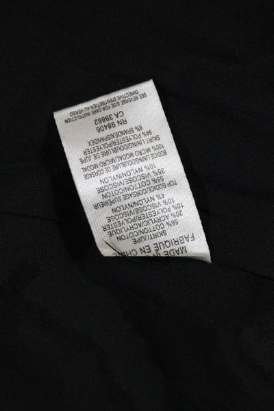 Theory Women Shift Dress Black Sleeveless Round Neck Zip Short Size 2