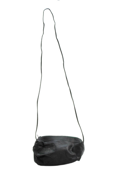 Carlos Falchi Womens Single Strap Zip Top Small Leather Shoulder Handbag Evergre