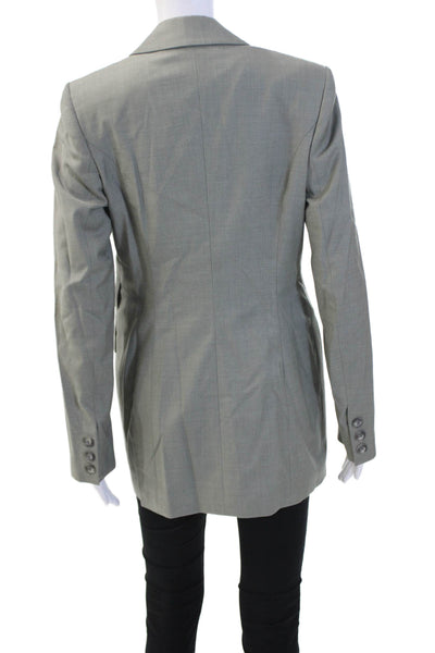 Talora Women Gray Wool Collared Button Blazer Long Sleeve Classic Size 2