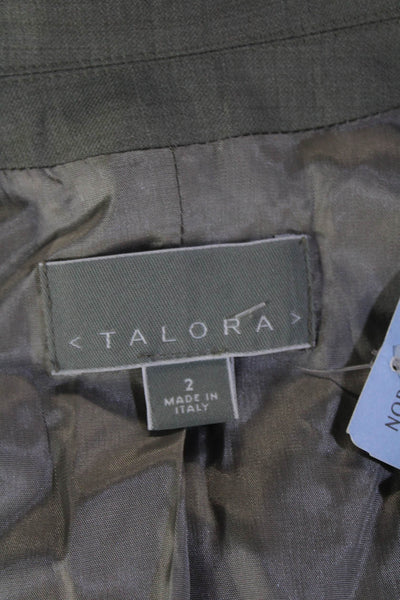 Talora Women Gray Wool Collared Button Blazer Long Sleeve Classic Size 2