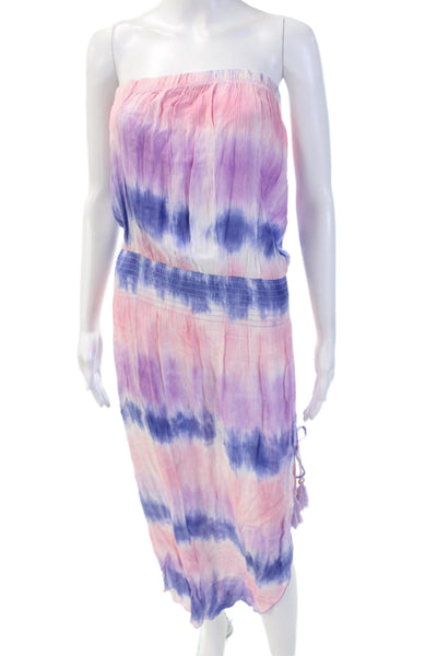 Becca by Rebecca Virtue Women Maxi Sundress Pink Sleeveless Viscose Size S