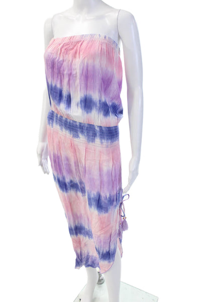 Becca by Rebecca Virtue Women Maxi Sundress Pink Sleeveless Viscose Size S