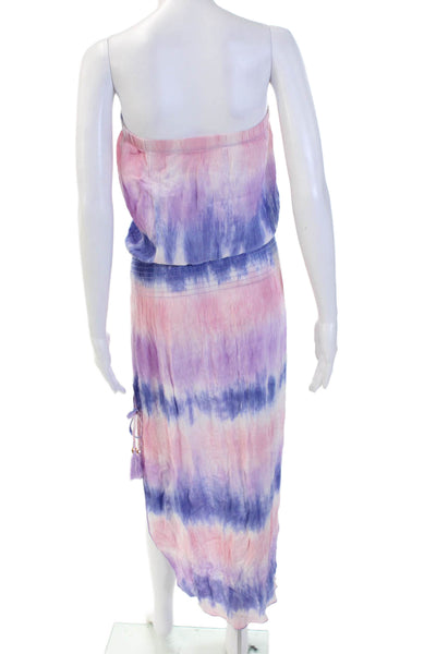 Becca by Rebecca Virtue Women Maxi Sundress Pink Sleeveless Viscose Size S