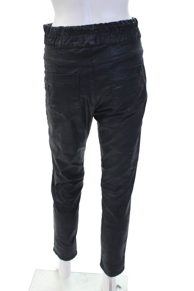 Flog Unisex Jogger Pants Ankle Black Drawstring Size 26