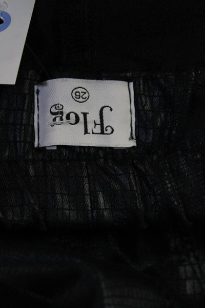 Flog Unisex Jogger Pants Ankle Black Drawstring Size 26