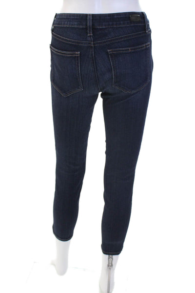 Paige Women Cropped Skinny Jeans Dark Blue Size 27