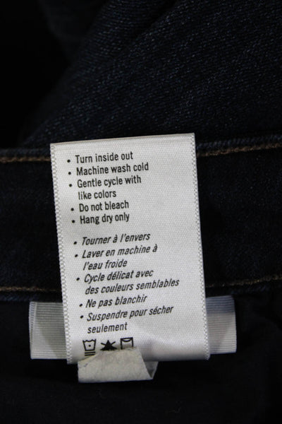 Paige Women Cropped Skinny Jeans Dark Blue Size 27