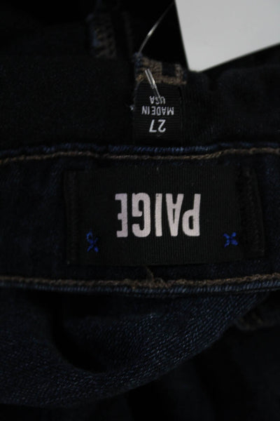 Paige Women Cropped Skinny Jeans Dark Blue Size 27