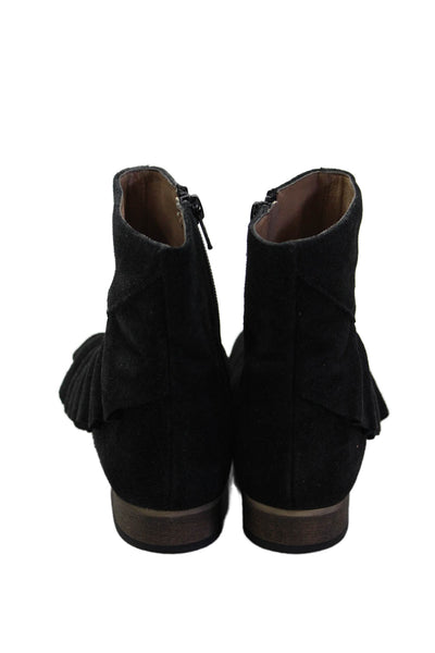 Anthropologie Womens Suede Pointed Toe Ankle Boots Black Size 36 6