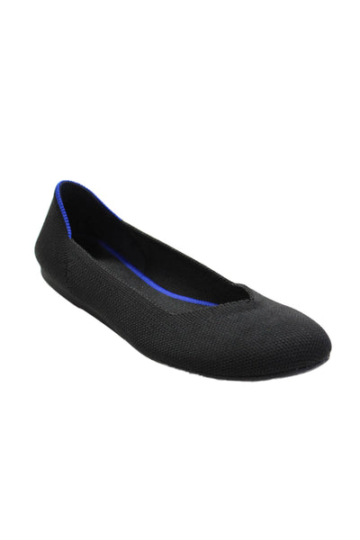 Rothys Womens Solid Woven Round Toe Slip On Flats Loafers Black Size 6