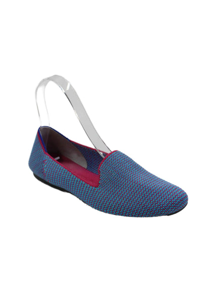 Rothys Womens Woven Round Toe Slip On Flats Loafers Blue Size 6