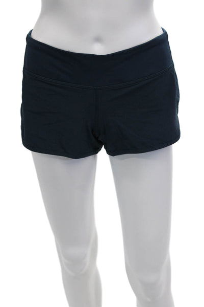 Lululemon Unisex Dark Blue Nylon Blend Sports Shorts Zip Size 6