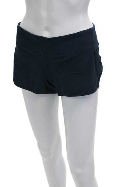 Lululemon Unisex Dark Blue Nylon Blend Sports Shorts Zip Size 6