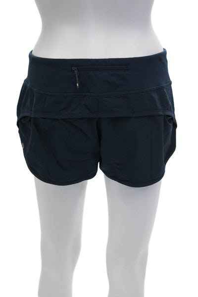 Lululemon Unisex Dark Blue Nylon Blend Sports Shorts Zip Size 6