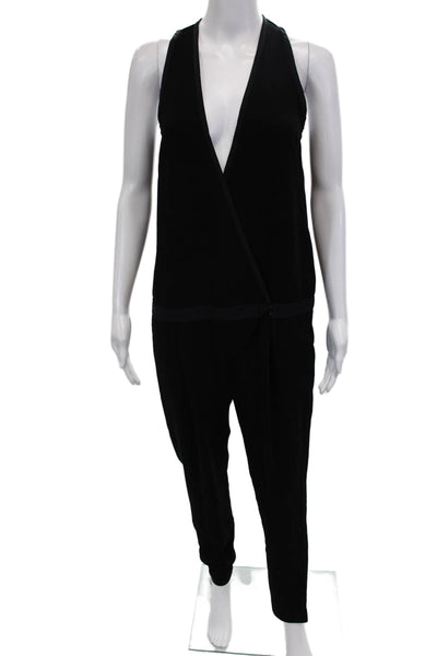 Tibi Women Sleeveless V-Neck Black Jumpsuit Size 0