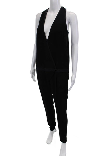 Tibi Women Sleeveless V-Neck Black Jumpsuit Size 0