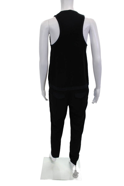 Tibi Women Sleeveless V-Neck Black Jumpsuit Size 0