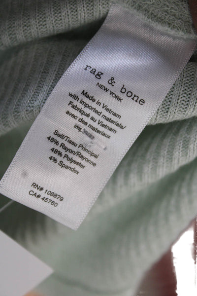 Rag & Bone Women Basic V-Neck Green Short Sleeve T-Shirt Size S
