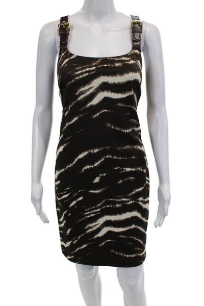 Michael Michael Kors Women Bodycon Sheath Dress Black Square Neck Size M