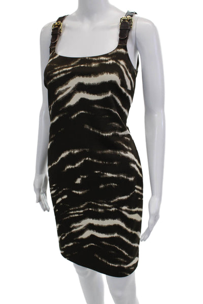 Michael Michael Kors Women Bodycon Sheath Dress Black Square Neck Size M