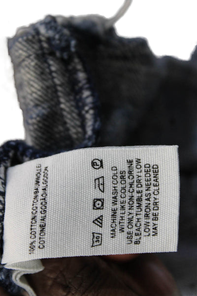 Free People Unisex Dark Blue 100% Cotton 90s Button Mini Shorts Size 6
