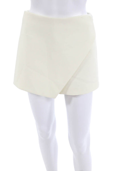 Zara Womens Mini Wrap Skort Beige Size S