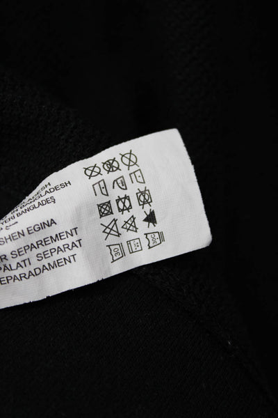 Zara Mens Cotton Solid Collared Short Sleeve Polo Shirt Black Size S
