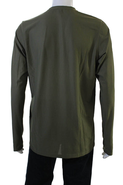 Adidas Mens Green Long Sleeve T-Shirt Sports Size M
